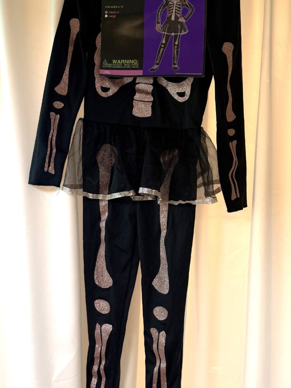 NWT Totally Ghoul "Sassy Skeleton" Medium Girls Halloween Costume Ages 6-10